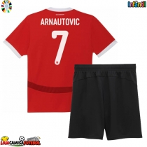 Camisa de Futebol Áustria Marko Arnautovic #7 Equipamento Principal Infantil Europeu 2024 Manga Curta (+ Calças curtas)